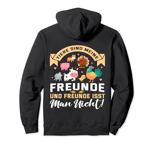 Backprint Tiere sind meine Freunde, Freunde isst man nicht Pullover Hoodie von NextLevel Merch