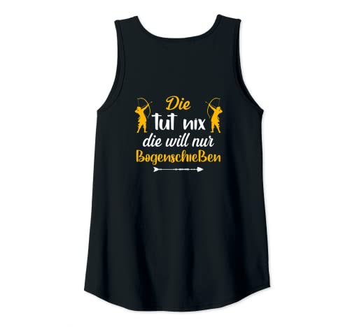 Damen Backprint Die tut nix die will nur Bogenschießen Tank Top Damen Backprint Die tut nix die will nur Bogenschießen Tank Top von NextLevel Merch