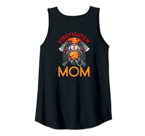 Damen Backprint Firefighter Mom Feuerwehr Mama Tank Top von NextLevel Merch