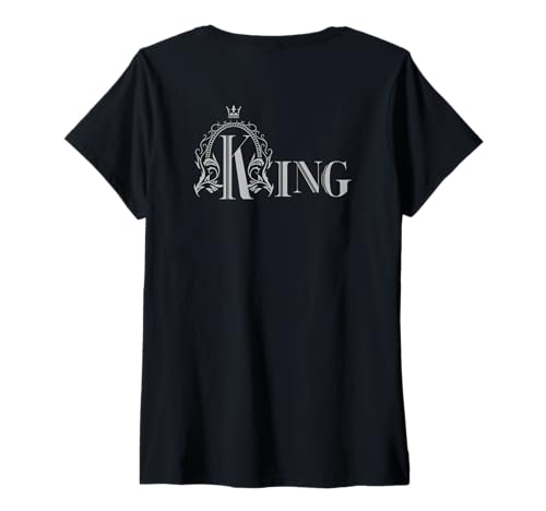 Damen Backprint King König Kaiser T-Shirt mit V-Ausschnitt von NextLevel Merch