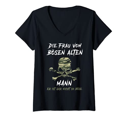 Damen Die Frau vom bösen alten Mann T-Shirt mit V-Ausschnitt von NextLevel Merch