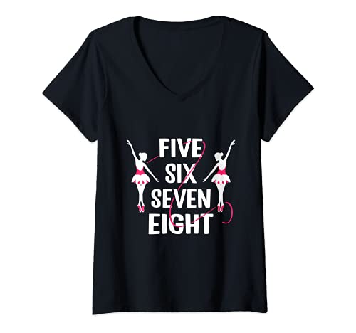 Damen Five six seven eight Ballett Tänzerin T-Shirt mit V-Ausschnitt von NextLevel Merch