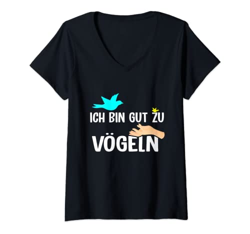 Damen Ich bin gut zu Vögeln T-Shirt mit V-Ausschnitt von NextLevel Merch