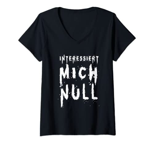 Damen Interessiert mich null T-Shirt mit V-Ausschnitt von NextLevel Merch