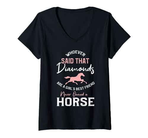 Who said diamonds are girls best friend never owned a horse T-Shirt mit V-Ausschnitt von NextLevel Merch