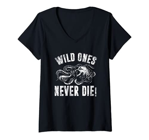 Damen Wild ones never die T-Shirt mit V-Ausschnitt von NextLevel Merch