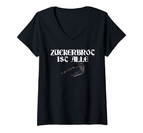 Damen Zuckerbrot ist alle schwarzer Humor, die gute Zeit ist rum T-Shirt mit V-Ausschnitt von NextLevel Merch