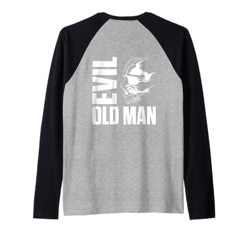 Herren Backprint Evil Old Man Der böse Alte Mann Totenkopf Raglan von NextLevel Merch