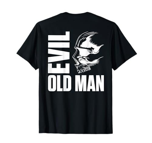 Backprint Evil old man Der böse Alte Mann Totenkopf T-Shirt von NextLevel Merch