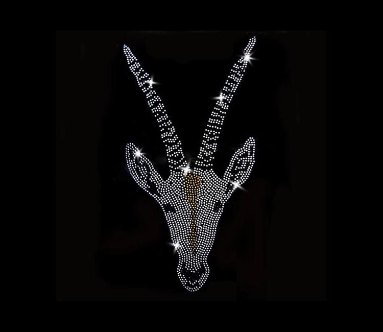 Antilope Halskette Strass Transfer Bling Hot Fix Bügelbild Motiv Design Tt-079 von Nextclover