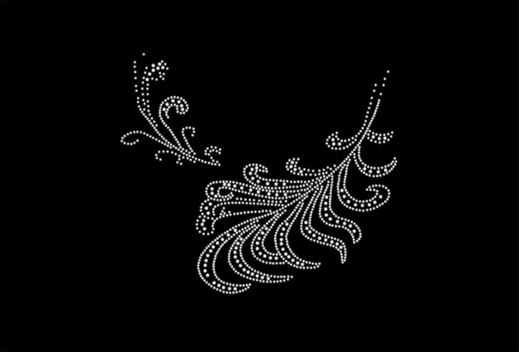 Feder Strass Transfer Bling Hot Fix Bügelbild Motiv Design Tt-052 von Nextclover