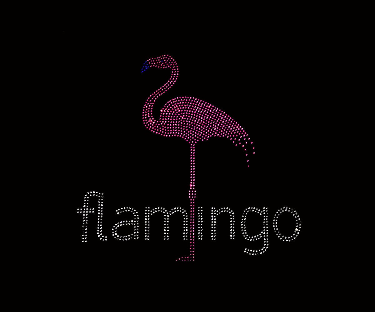Flamingo Kristall Strass Transfer Bling Hot Fix Bügelbild Motiv Design Tt-188 von Nextclover