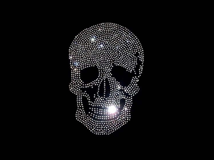 Gothic Skull Halskette Strass Transfer Bling Hot Fix Bügelbild Motiv Design Tt-070 von Nextclover
