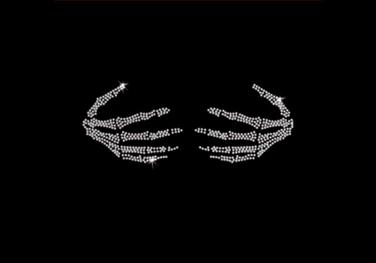 Gothic Skull Hand Strass Transfer Bling Hot Fix Bügelbild Motiv Design Tt-066 von Nextclover