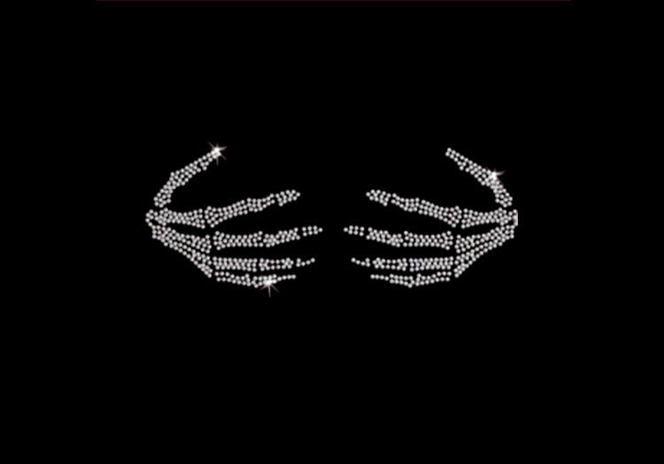 Gothic Skull Hand Strass Transfer Bling Hot Fix Bügelbild Motiv Design Tt-066 von Nextclover