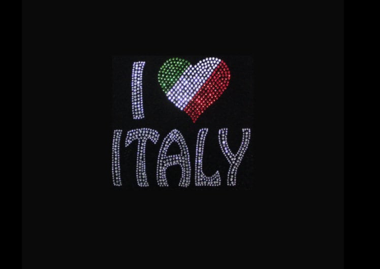 I Love Italy Strass Transfer Bling Hot Fix Bügelbild Motiv Design Tt-120 von Nextclover