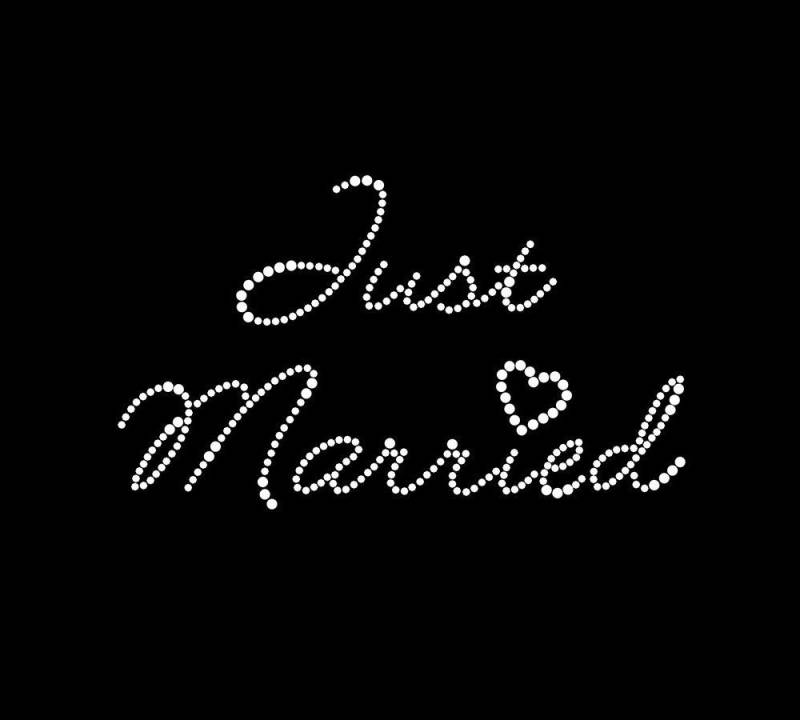 Just Married Crystal Strass Transfer Bling Hot Fix Bügelbild Motiv Design Tt-180 von Nextclover