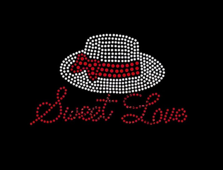 Sweet Love Mütze Strass Transfer Bling Hot Fix Bügelbild Motiv Design Tt-021 von Nextclover