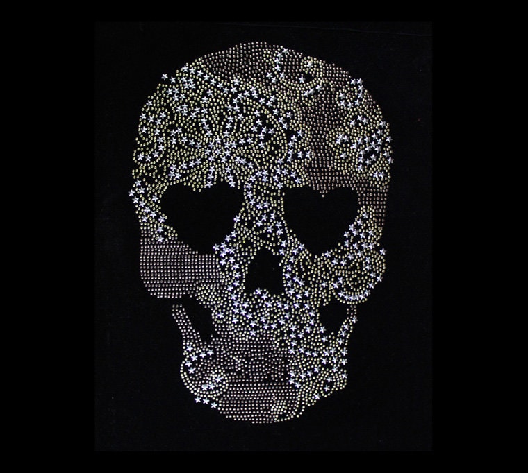 Totenkopf Strass Transfer Bling Hot Fix Bügelbild Motiv Design Tt-106 von Nextclover