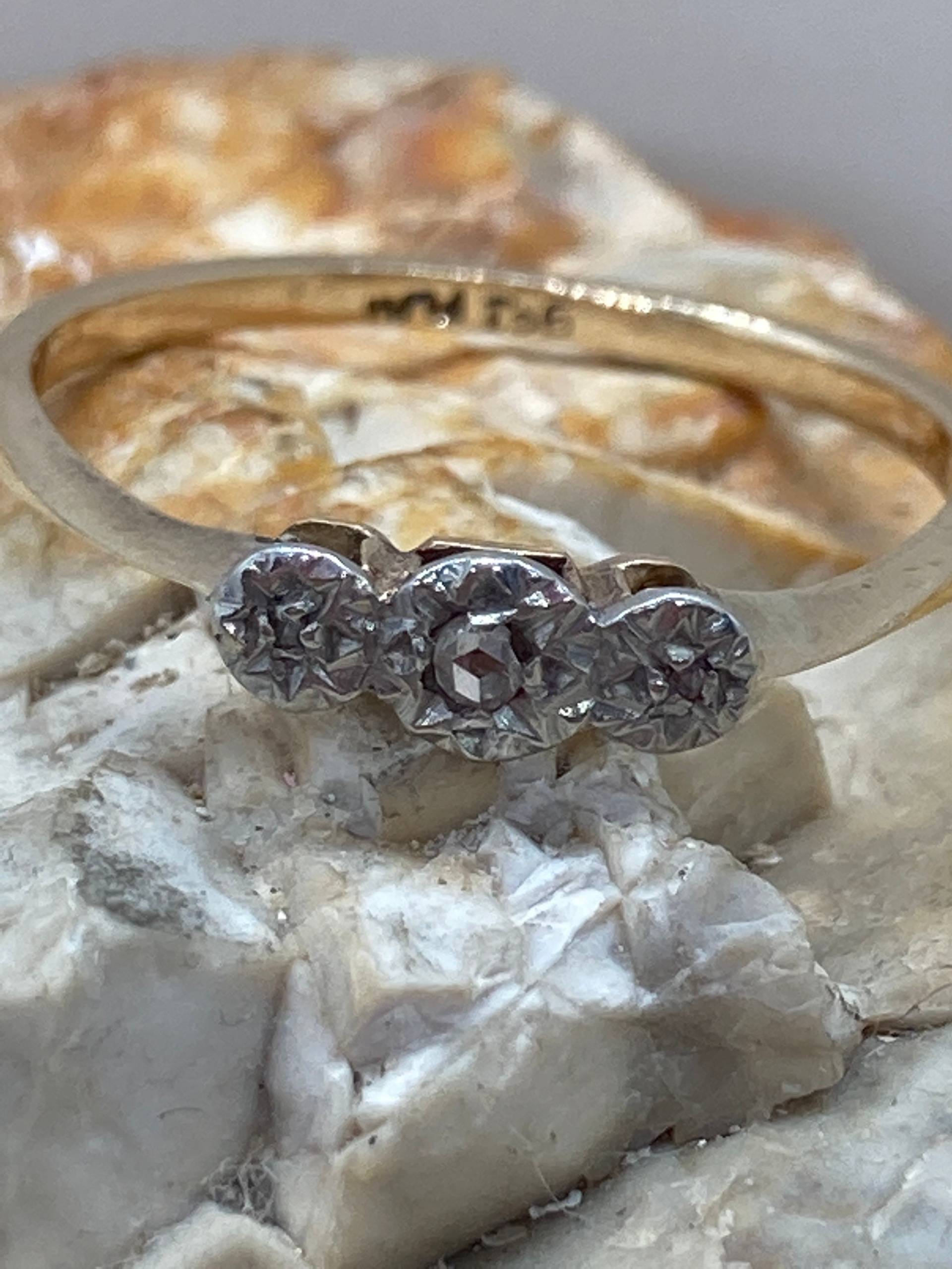 Antiker Ring Mit Drei Diamanten Aus Dem Frühen 20. Jahrhundert, Größe Ukp Usa7, 75 von Nextotheheart