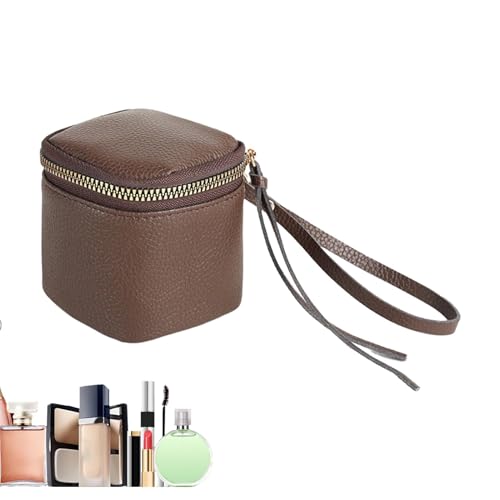 Nexusectar Wasserdichtes Kosmetikbeutel, Reisetoppelsack - Tragbare Kosmetiktasche PU Leder Beuaty Case | Quadratmotora Beutel mit Reißverschluss für Frauen und Geldbörse von Nexusectar