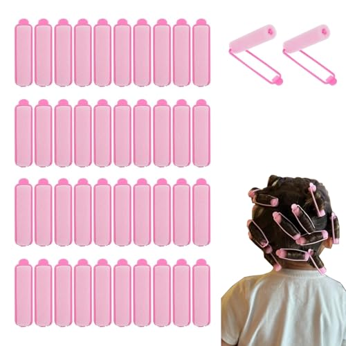 42 Stück Schwamm Lockenwickler Klein Weichschaum Lockenwickler Hair Rollers Weicher Schaum Haar Roller DIY Haarstyling Kurze Locken Damen (Rose, 42 Stück) von Neylokfen