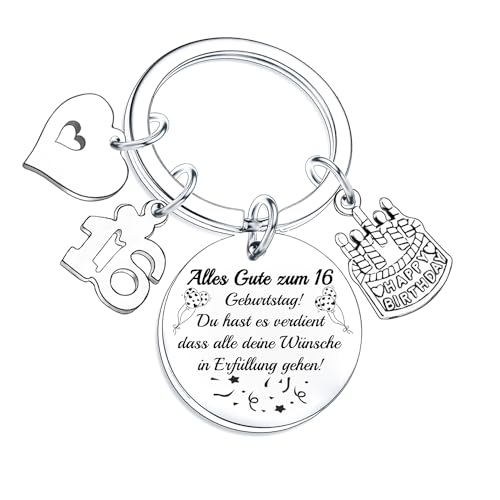 Nfyxcaz Alles Gute Zum Geburtstagsgeschenke Geburtstags Schlüsselanhänger Für Frauen Männer Freunde Inspirierende Geburtstags Schlüsselanhänger Geschenke Für Sohn Tochter (16.Geburtstag) von Nfyxcaz