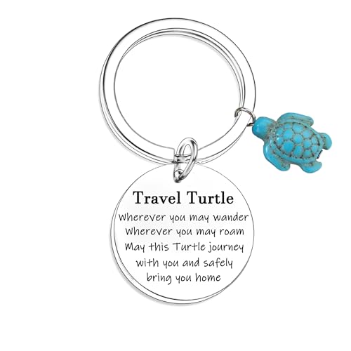 Nfyxcaz Reise-Schildkröten-Schlüsselanhänger, Glücksschildkröte, Geschenke, Schildkröten-Schlüsselanhänger, Reisegeschenke für Familie und Freunde, wo immer Sie wandern können, Glücksbringer, von Nfyxcaz