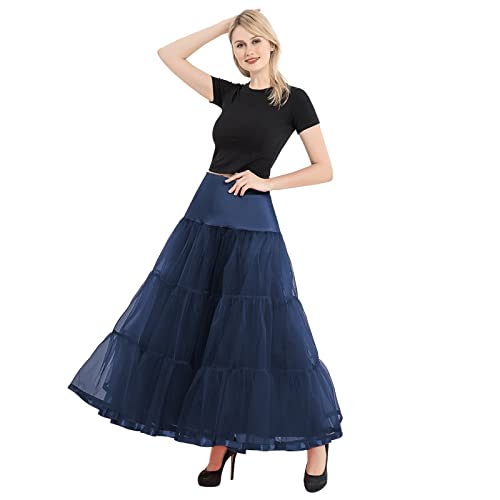 Tüllrock Damen A Linie 50s Petticoat Unterrock Vintage Reifrock für Rockabilly Kleid Brautkleid von Nhainel