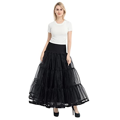 Tüllrock Damen A Linie 50s Petticoat Unterrock Vintage Reifrock für Rockabilly Kleid Brautkleid von Nhainel