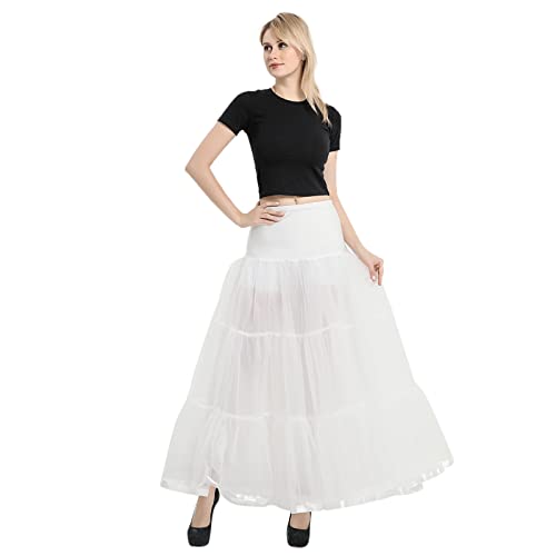 Tüllrock Damen A Linie 50s Petticoat Unterrock Vintage Reifrock für Rockabilly Kleid Brautkleid von Nhainel