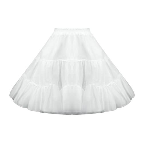 Nhgkju Daily Soft Girl Knochenlos Puffy Puff Rock Brautkleid Puff JK Petticoat Strebe (Kristallgarn 45cm Weiß) von Nhgkju
