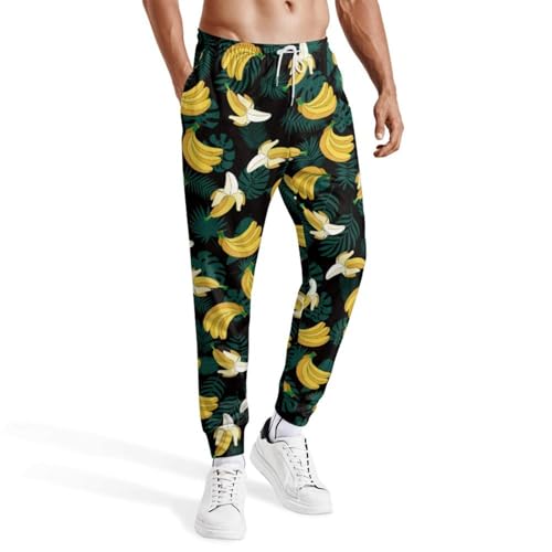 Nhjk Herren-Jogginghose, bedruckt, athletische Hose für Laufen, Freizeit, Sport, mit Taschen, Jogginghose mit Bananenblättern, 3XL Nhjk Herren-Jogginghose, bedruckt, athletische Hose für Laufen, Freizeit, Sport, mit Taschen, Jogginghose mit Bananenblättern, 3XL von Nhjk