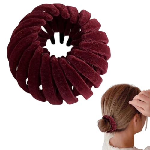 Magische Haarspange, Samt-Vogelnest, Haarnadel, Vogelnest, Pferdeschwanz-Halter, erweiterbare Samt-Haarspangen für Frauen, faule Vögel, Nest Platte, Haarnadel, schnelles Dutt-Werkzeug-Set von Nhujevkom