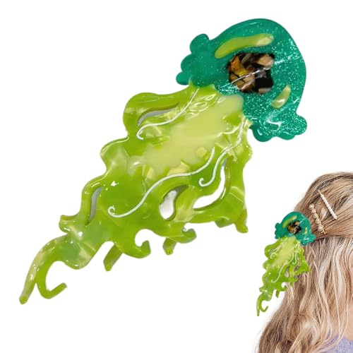 Nhujevkom Acetat Krallenclips für Damen,Starker Halt Haarklemmen Im Qualle-Design - Tragbare Stilvolle Spangen Für Familienfotos Abschlussball Feste von Nhujevkom