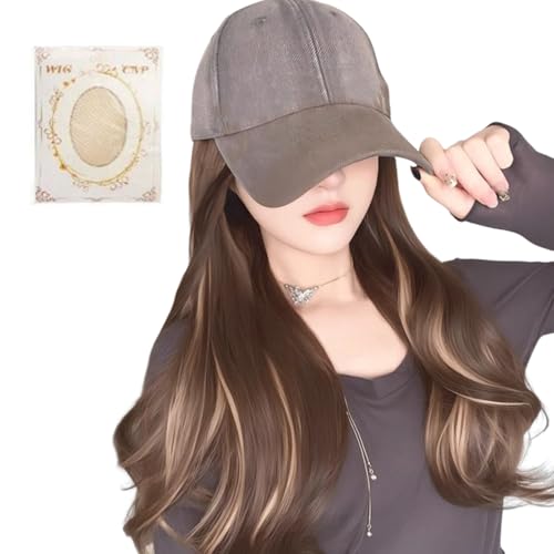 Nhujevkom Baseballcap Perücke,Baseballcap Mit Angefügtem Haar - Trendiges Haarteil Modeaccessoire Für Reisen Dates Outdoor-Aktivitäten Einkaufen Urlaub Alltag von Nhujevkom