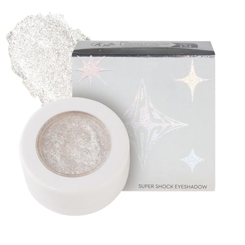 Nhujevkom Glitzernder Lidschatten | Einzelner Glitzer Lidschatten,Weißer Gepresster Highlighter Schimmer Palette 2 5g Für Gesicht Wangen Make-up Frauen Fest Abend von Nhujevkom