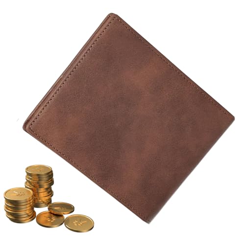 Nhujevkom Leder Brieftasche Mit Zwei Klappfächern - Schlanke Leder Geldbörse | Kartenhalter Für Reisen Alltag Business Termine von Nhujevkom