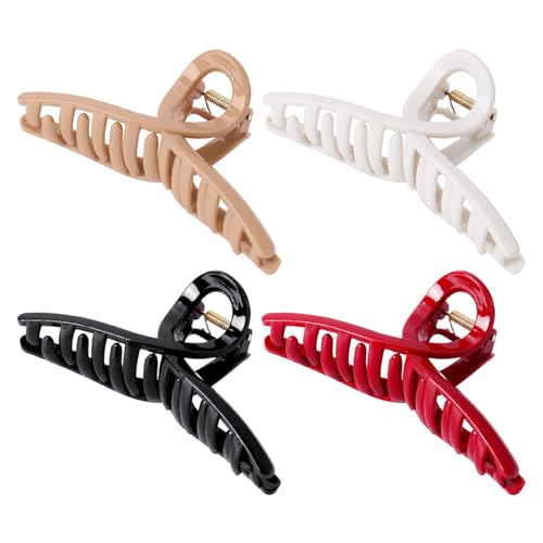 Nhujevkom Silikon Haarclips Für Haare,Haarzubehör Für Frisuren | Feste Barrettes 4 Stück Für Frauen Damen Schülerinnen Reisen Konzerte Tanz von Nhujevkom