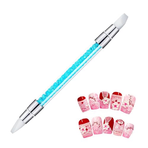 Silikon-Nagelkunst-Skulpturstift, Tipped Silikon Strass Nagellack Schnitzstift, Nail Arts Dekoration Werkzeug Pinsel Dotting Salon Tool Set Nail Arts Skulptur Stift Dotting Tools von Nhujevkom
