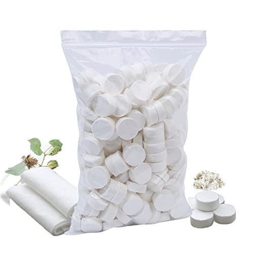 Tiamu 500Pcs Komprimierte Mini Handtücher Einweg-Gesichtshandtuch Tabletten, Travel Magic Towels, Feuchttücher 100% Baumwolle, MakEe-up Entfernungstücher für Empfindliche Haut, Handtuch von Tiamu
