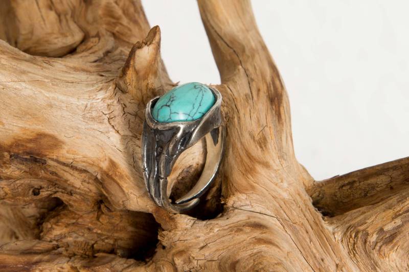 Designerring, Perli Design & Kunst Kollektion, Atelier-Manufaktur, Alt-Silber 835, Türkis, Größe Verstellbar, Statement Designerschmuck Designerring, Perli Design & Kunst Kollektion, Atelier-Manufaktur, Alt-Silber 835, Türkis, Größe Verstellbar, Statement Designerschmuck von NiDAesclusivo