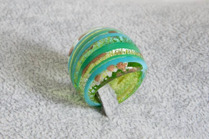 Ring Murano Glaskunst Silber Blattgold Unikat__Size 58 Mm Or 2 3/8 In__France 58__Ger 18, 5__Ita 18, 5__Us 8 1/2__Uk Q 1/2__Jap 17_#04_19 Ring Murano Glaskunst Silber Blattgold Unikat__Size 58 Mm Or 2 3/8 In__France 58__Ger 18, 5__Ita 18, 5__Us 8 1/2__Uk Q 1/2__Jap 17_#04_19 von NiDAesclusivo