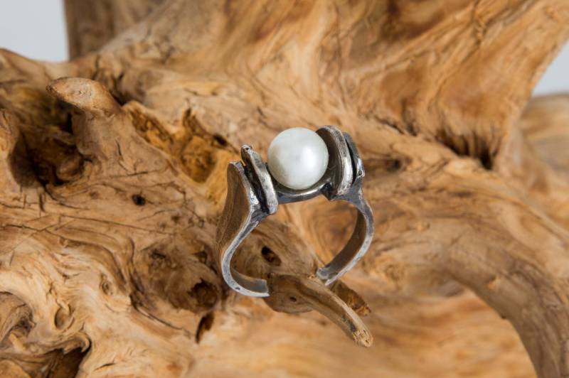 Wonderful Art Déco Silver Ring With Pearl Design Jewelry__Size Eu 51 - 57 Mm__Us 5 1/2 8__Uk L Q__Jap/Chi/Ind 11 16_#06_24 Wonderful Art Déco Silver Ring With Pearl Design Jewelry__Size Eu 51 - 57 Mm__Us 5 1/2 8__Uk L Q__Jap/Chi/Ind 11 16_#06_24 von NiDAesclusivo