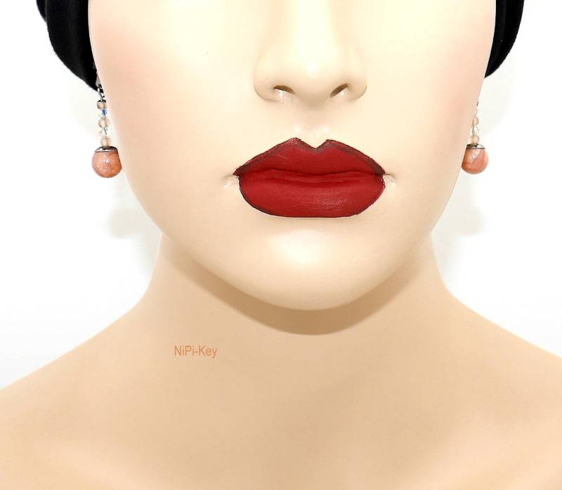 strahlend Schöne Hängeohrringe, Ohrstecker Schimmerndes Hellorange Silber Unikat Handarbeit Helleorange Aus Polymerton strahlend Schöne Hängeohrringe, Ohrstecker Schimmerndes Hellorange Silber Unikat Handarbeit Helleorange Aus Polymerton von NiPiKey