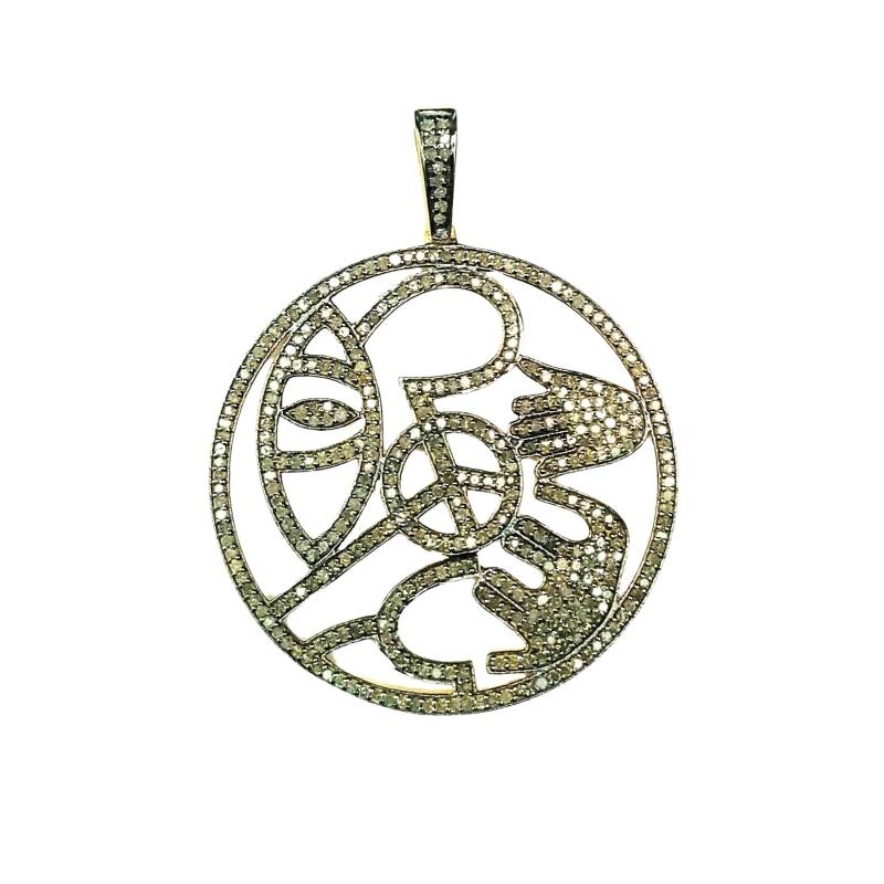 Echter Diamant Anhänger, 925 Sterling Silber, Hamsa Hand April Birthstone Evil Eye Handgemachter Schmuck, Neujahrs Geschenke von NiabyNid