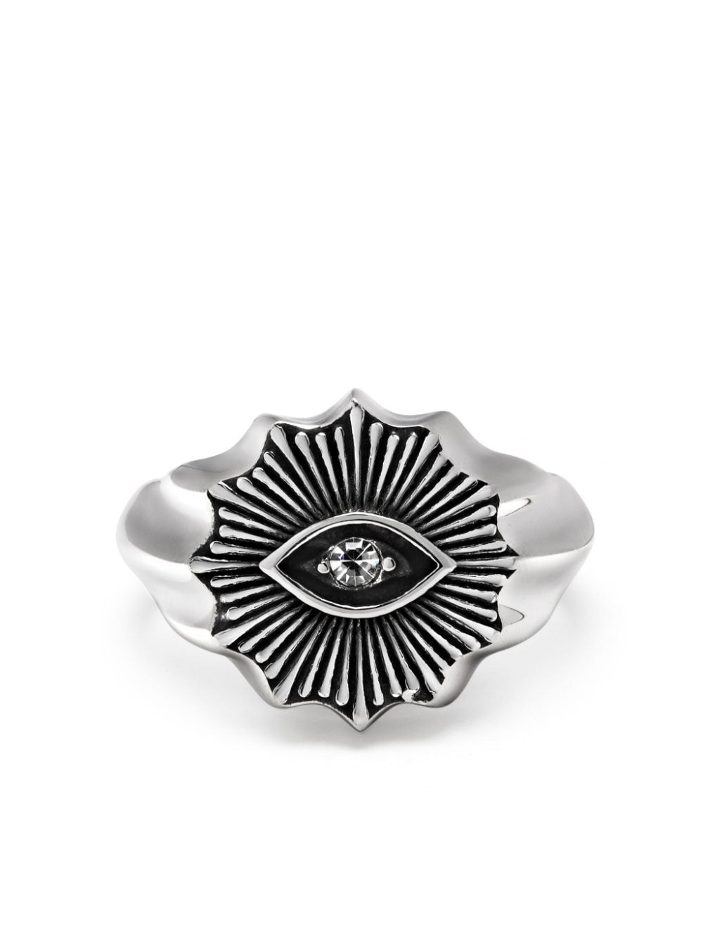 Nialaya Jewelry Evil Eye Ring mit Kristall - Silber von Nialaya Jewelry