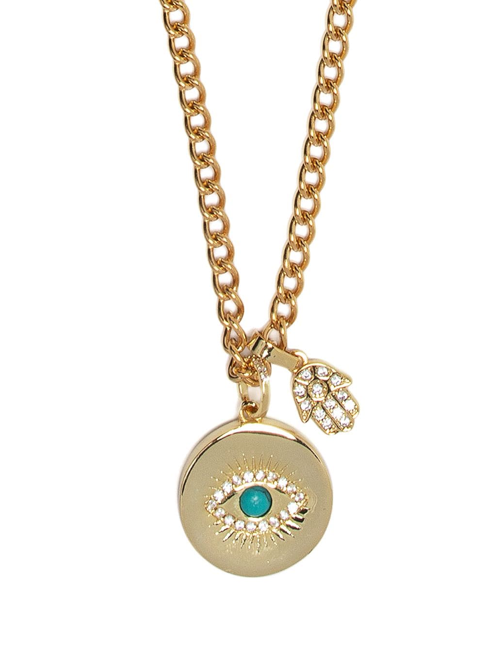 Nialaya Jewelry Halskette mit Evil Eye und Hamsa-Hand - Gold von Nialaya Jewelry