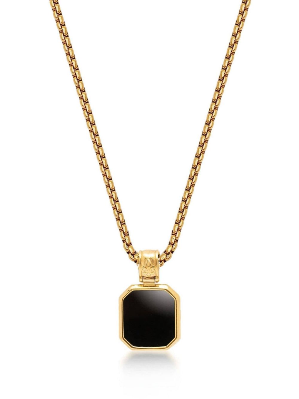 Nialaya Jewelry Halskette mit eckigem Onyx-Anhänger - Gold von Nialaya Jewelry