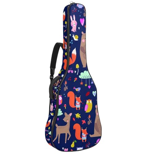 Niaocpwy Aesthetic Flower Mandala Full Size Guitar Bag Padded Acoustic Guitar Case Gigbag for Electric Bass Classical Guitar, Mehrfarbig 04, 42.9x16.9x4.7 in, Taschen-Organizer von Niaocpwy